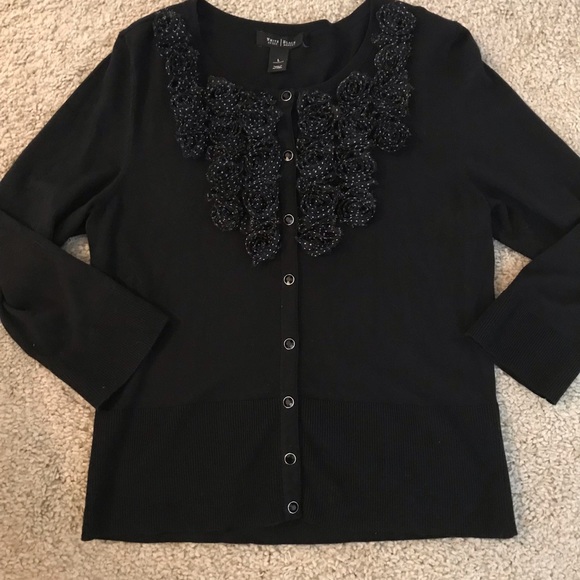 WHBM black cardigan with polkadot detail - Picture 12 of 16